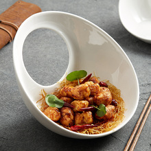 创意餐具酒店中式五星级高档盘子异形特色精致高端白色意境菜餐具