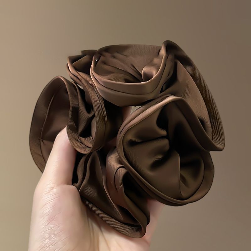 Corbata de pelo de intestino de lunares de crema grande coreana, gomas de goma de cola de caballo suaves para mujer, accesorios para el cabello de bola, accesorios para el cabello, cuerda para la cabeza