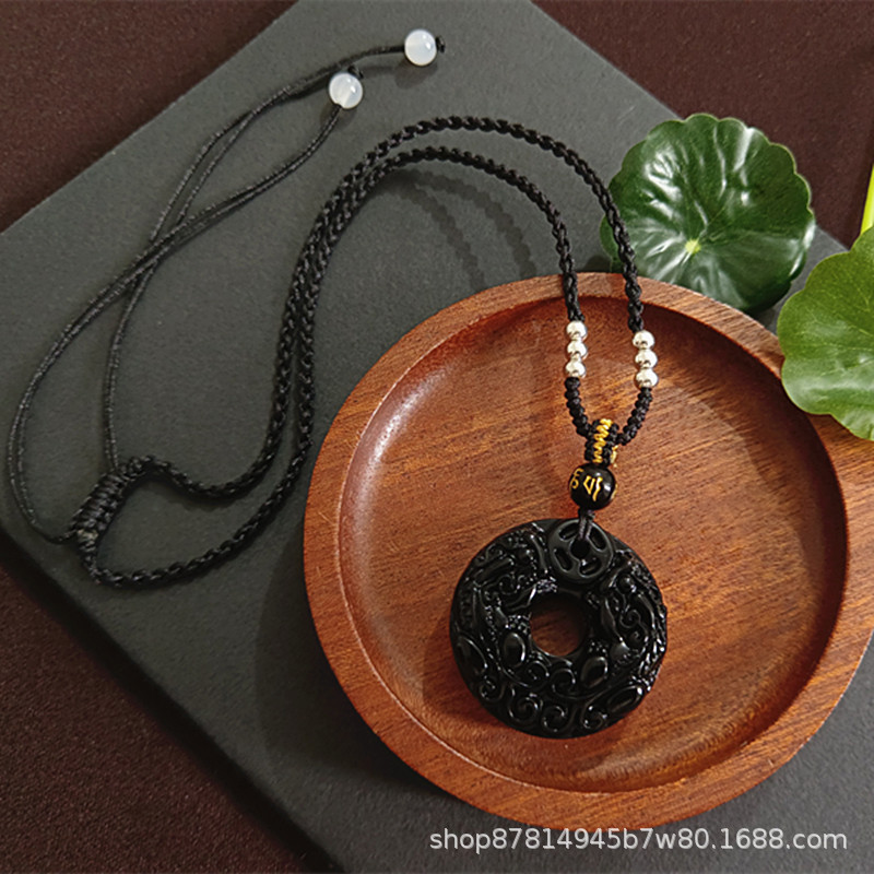 흑요석 더블 픽시우 버클과 블랙 로프(직경 31mm)