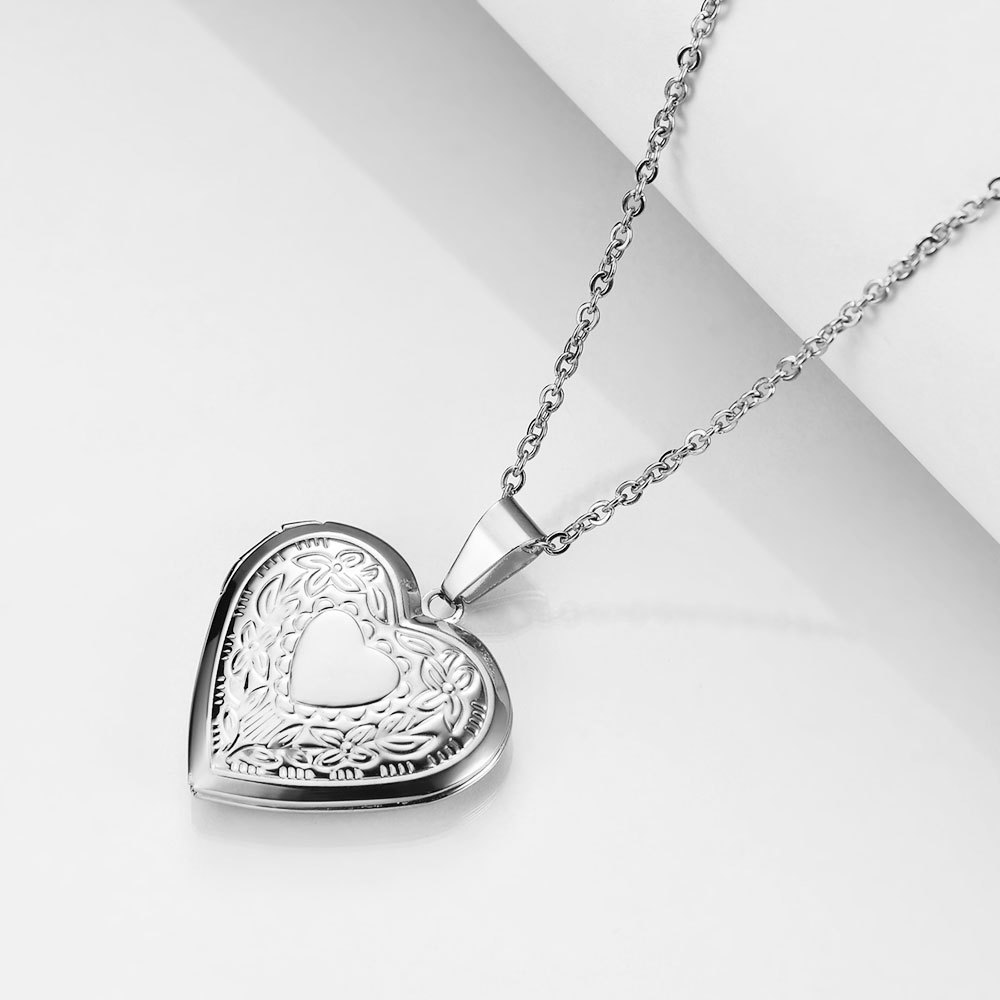 cable chain Chain Type 1 Piece Quantity 1 Piece Fashion Heart Shape Titanium Steel Pendant Necklace