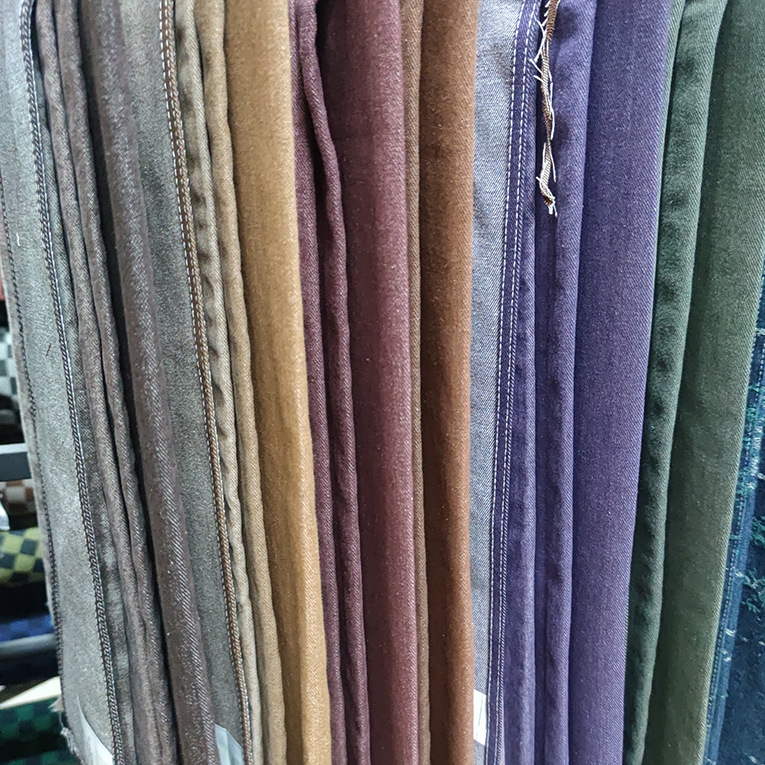 Retro color denim polyester cotton autumn and winter non-stretch jeans Denim coat children's clothing skirt color Denim