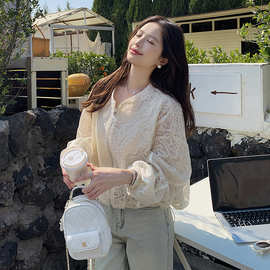 夏季新款法式宽松高级感镂空2025年外套女上衣蕾丝花边小个子上衣