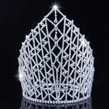 2022时尚新款闪亮大皇冠 水晶水钻精致奢华新娘饰品 bridal tiara