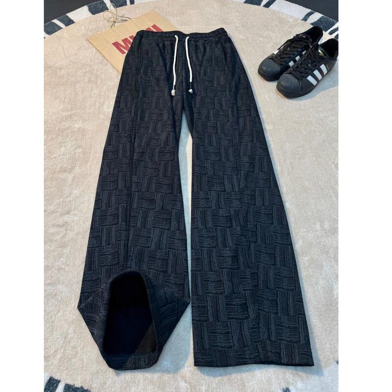 Tie-Dye Woven Pattern Straight-Leg Drapey Pants for Men, Autumn Loose Bf Lazy Style Casual Pants, American High Street Sweatpants Tie-Dye Woven Pattern Straight-Leg Drapey Pants for Men, Autumn Loose Bf Lazy Style Casual Pants, American High Street Sweatpants