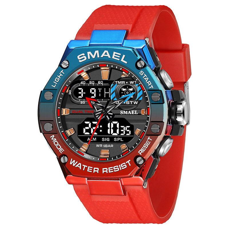 Smalla smael deportes reloj electrónico personalidad juvenil tendencia reloj calendario semana calendario luminoso 8066