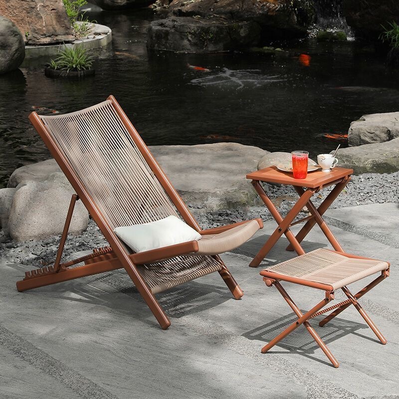 Outdoor Foldable Lounge Chair, Home Balcony Table and Chairs, New Chinese-Style Homestay Courtyard Folding Chair, Rattan Leisure Lounge Chair Outdoor Foldable Lounge Chair, Home Balcony Table and Chairs, New Chinese-Style Homestay Courtyard Folding Chair, Rattan Leisure Lounge Chair
