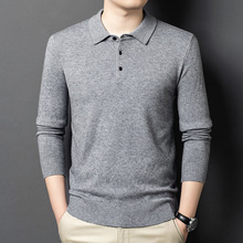 批发新款毛衣男士休闲秋冬打底衫加厚保暖翻领针织衫翻领毛衫上衣