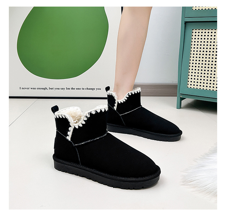 Chaussures chaudes en peluche polyvalentes à fond plat pour femmes, chaussures décontractées confortables pour l'hiver 2023_voghion.com