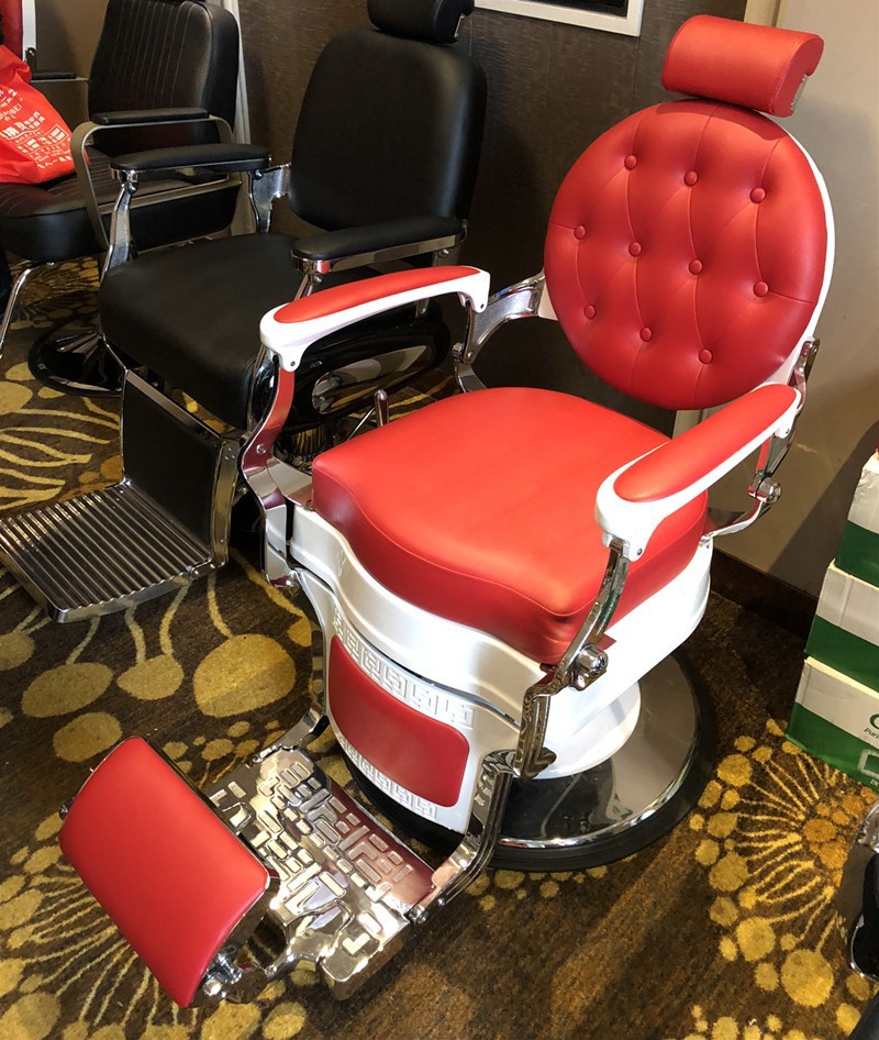 Peluquería de alta gama para hombres Silla de cabeza de aceite peluquería taburete especial peluquería elevación y caída corte de pelo afeitado reclinable