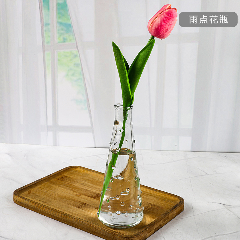 简约透明玻璃花瓶婚庆花瓶富贵竹水培花店养花器家居摆件工厂批发