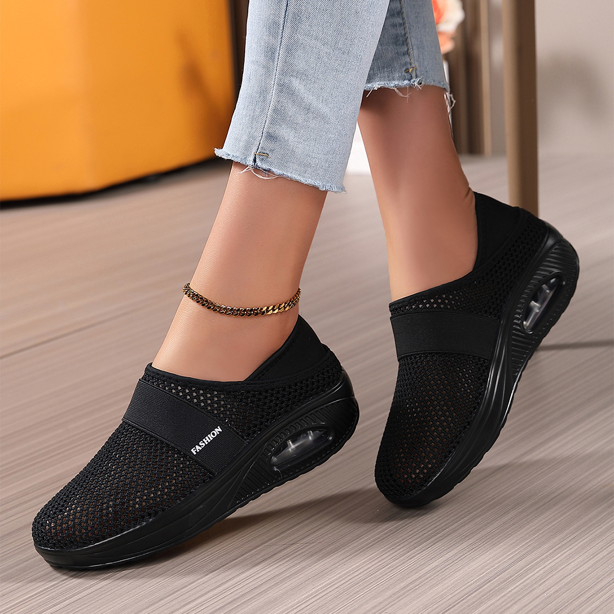 Zapatos de mujer transfronterizos de primavera, zapatos casuales de malla, zapatos transpirables, zapatos perezosos, zapatos transpirables, 41 tamaño 42