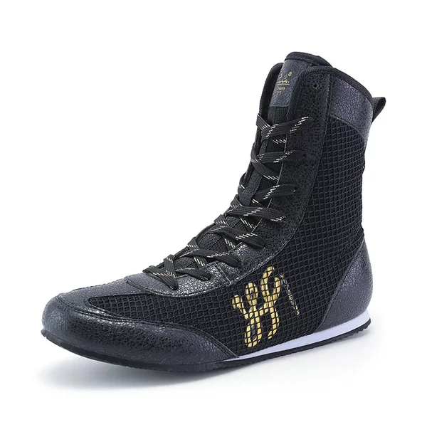 Shopping Mall Same Style Boxing Shoes for Men, Small Size 36-37, Large Size 45, Professional Competition Sports Shoes, Non-Slip, Wear-Resistant, for Sanda