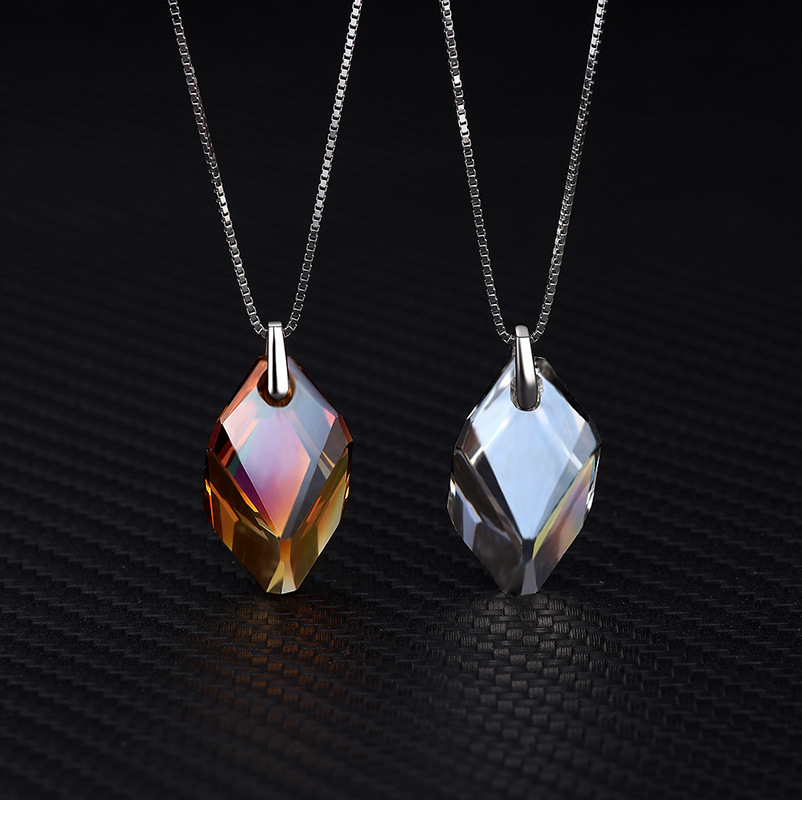 Fashion Geometric Austrian Crystal Sterling Silver Pendant Necklace 1 Piece display picture 1