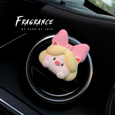 Car Perfume Aromatherapy car air outlet perfume decoration - milk-yellow-pig-princess
