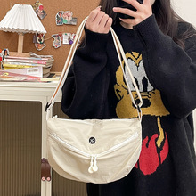 可爱百搭小众帆布小包包女2024新款女包韩版斜挎包时尚单肩饺子包