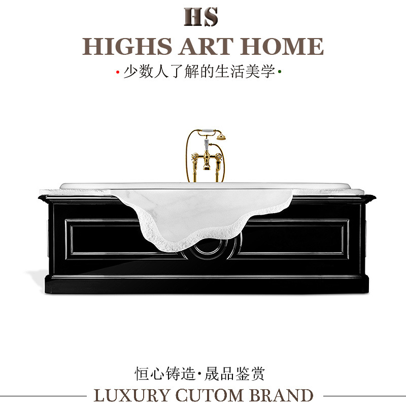 Luxurious Creative Marble Bathtub Luxury Designer Villa Hotel Bathroom High-End Freestanding Bathtub