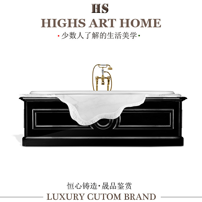 Luxurious Creative Marble Bathtub Luxury Designer Villa Hotel Bathroom High-End Freestanding Bathtub