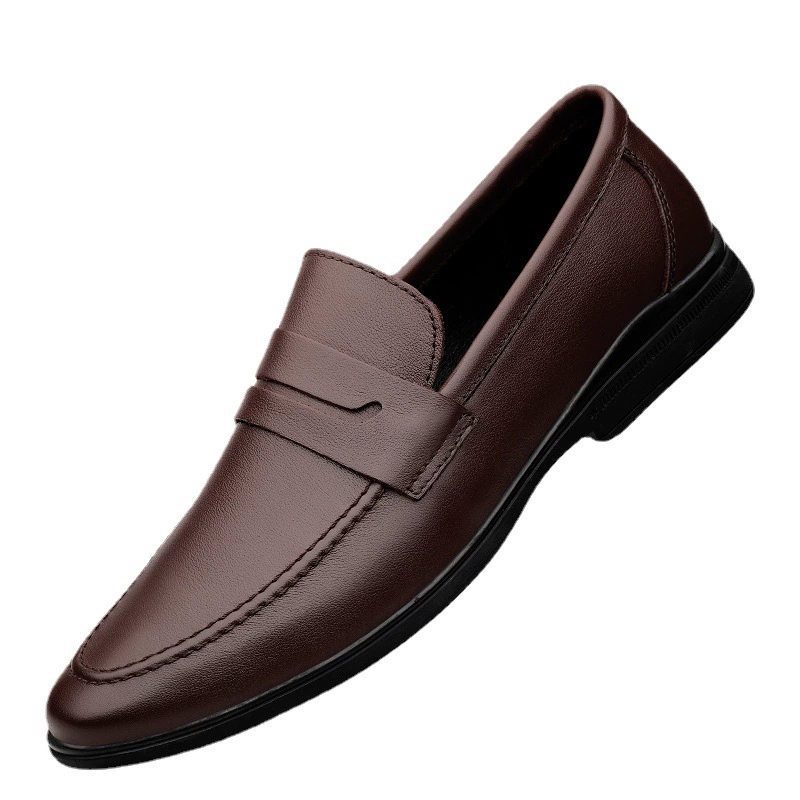 Summer shoes for leather shoes, casual footwear, set English style, soft sole