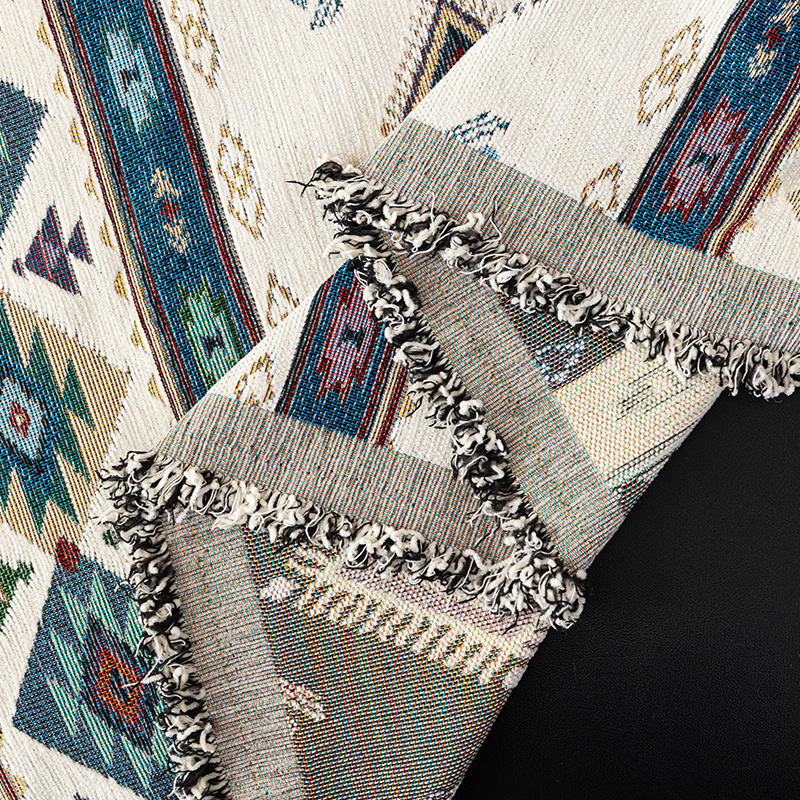 Geometric Chenille Sofa Slipcover With Tassel Edge For All Seasons_voghion.com