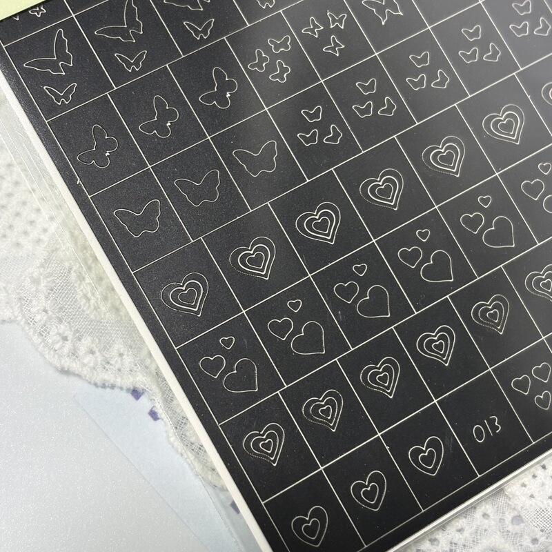 Hollow Heart Nail Art Stickers, New Spray-Painted Stickers with Butterfly and Four-Leaf Clover Designs, Adhesive-Backed Nail Auxiliary Stickers Hollow Heart Nail Art Stickers, New Spray-Painted Stickers with Butterfly and Four-Leaf Clover Designs, Adhesive-Backed Nail Auxiliary Stickers