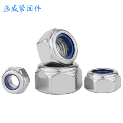 201/304/316 stainless steel anti-loosening nut nylon hexagonal lock nut anti-slip self-locking nut