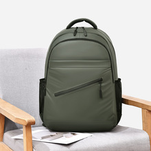 跨境商务双肩包新款休闲出差通勤电脑背包纯色大容量学生书包印字