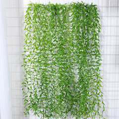 Artificial weeping willow vine wall hanging faux flowers wedding indoor suspended ceiling wrapped green plants supermarket decoration vine wholesale