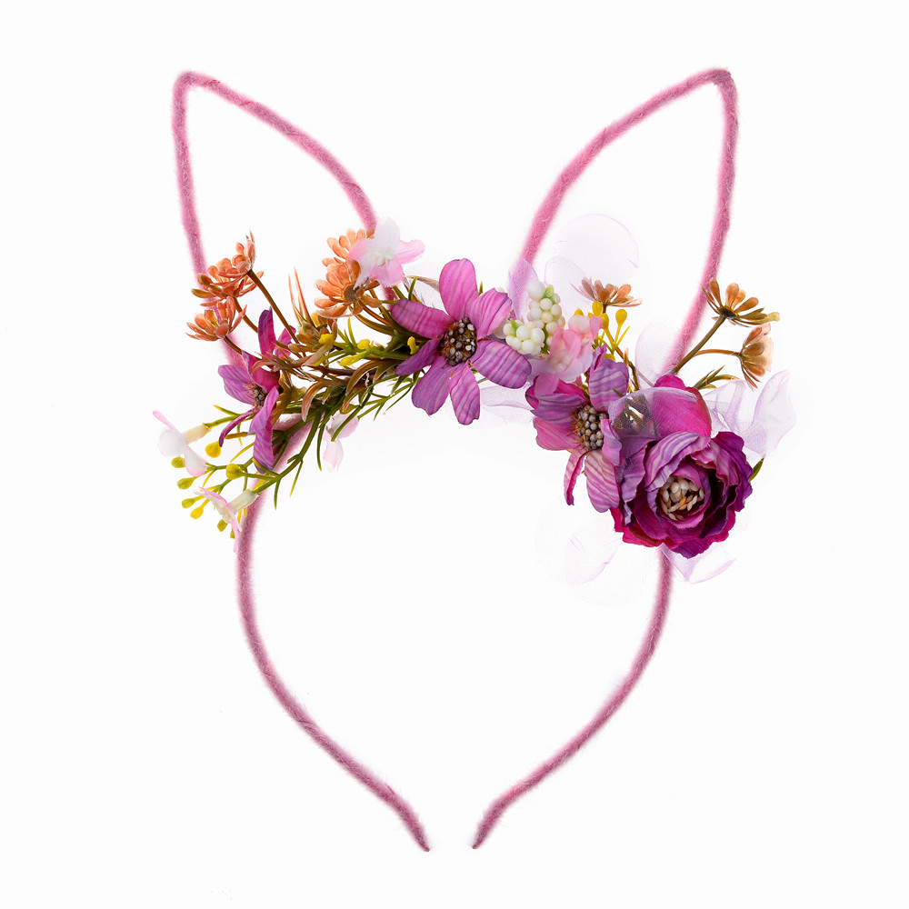 Simple Style Bunny Ears Cloth Flowers Hair Band 1 Piece display picture 3