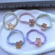 卡皮巴拉小清新编织头绳儿童高弹力皮筋可爱女孩头饰卡通发绳发圈