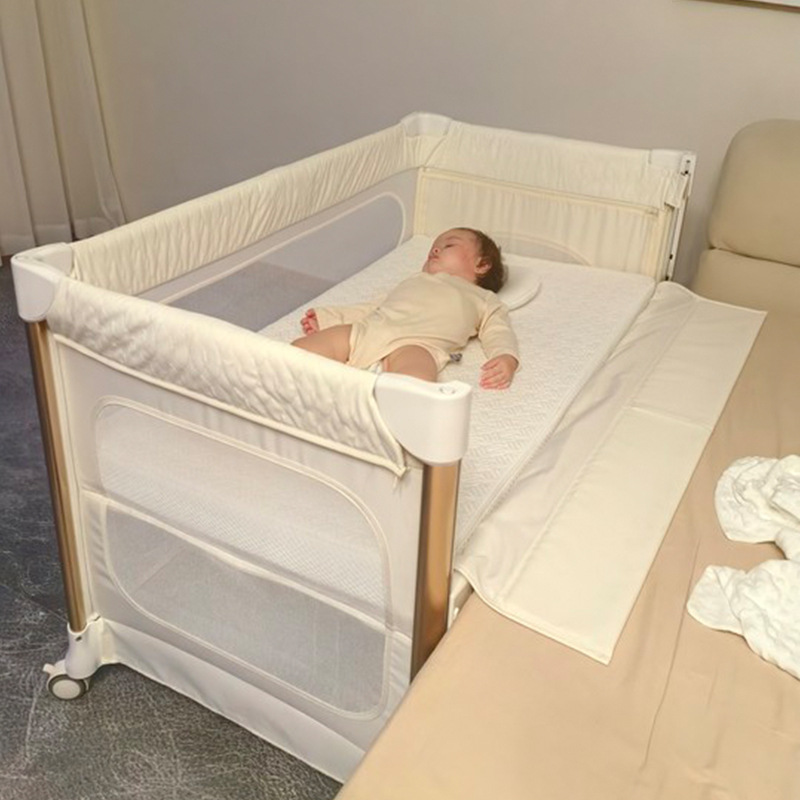 Kaman Crib Removable Foldableing Seamless Splicing Large Bed Multifunctional Cradle Bed Portable Newborn Bb Baby & Z