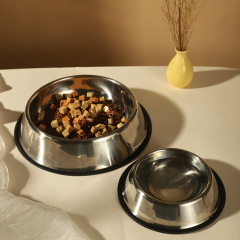 Dog bowl dog plate anti-spill stainless steel cat bowl dog water bowl food bowl cat pet bowl dog