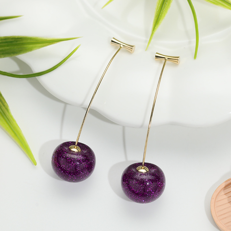 Aretes de cereza roja para mujer – colgante exquisito, fruta de imitación versátil, nuevo estilo