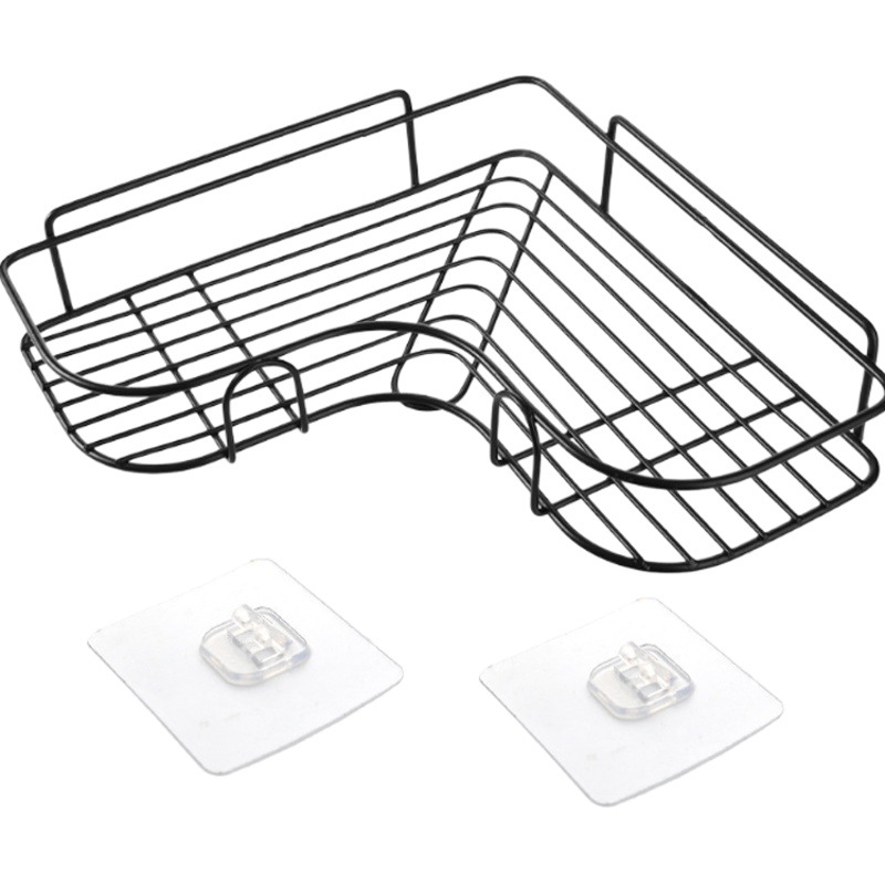 Estante de almacenamiento de baño sin perforaciones estante de almacenamiento de inodoro baño montado en la pared estante de almacenamiento de esquina artículos de tocador de cocina