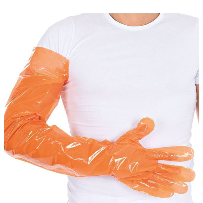 批发可开专票红色白色兽医检查长臂手套防撕裂100只盒装/50只袋C