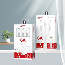 一拖三三合一快充充电线适用于安卓苹果乐视手机白色充电线带包装