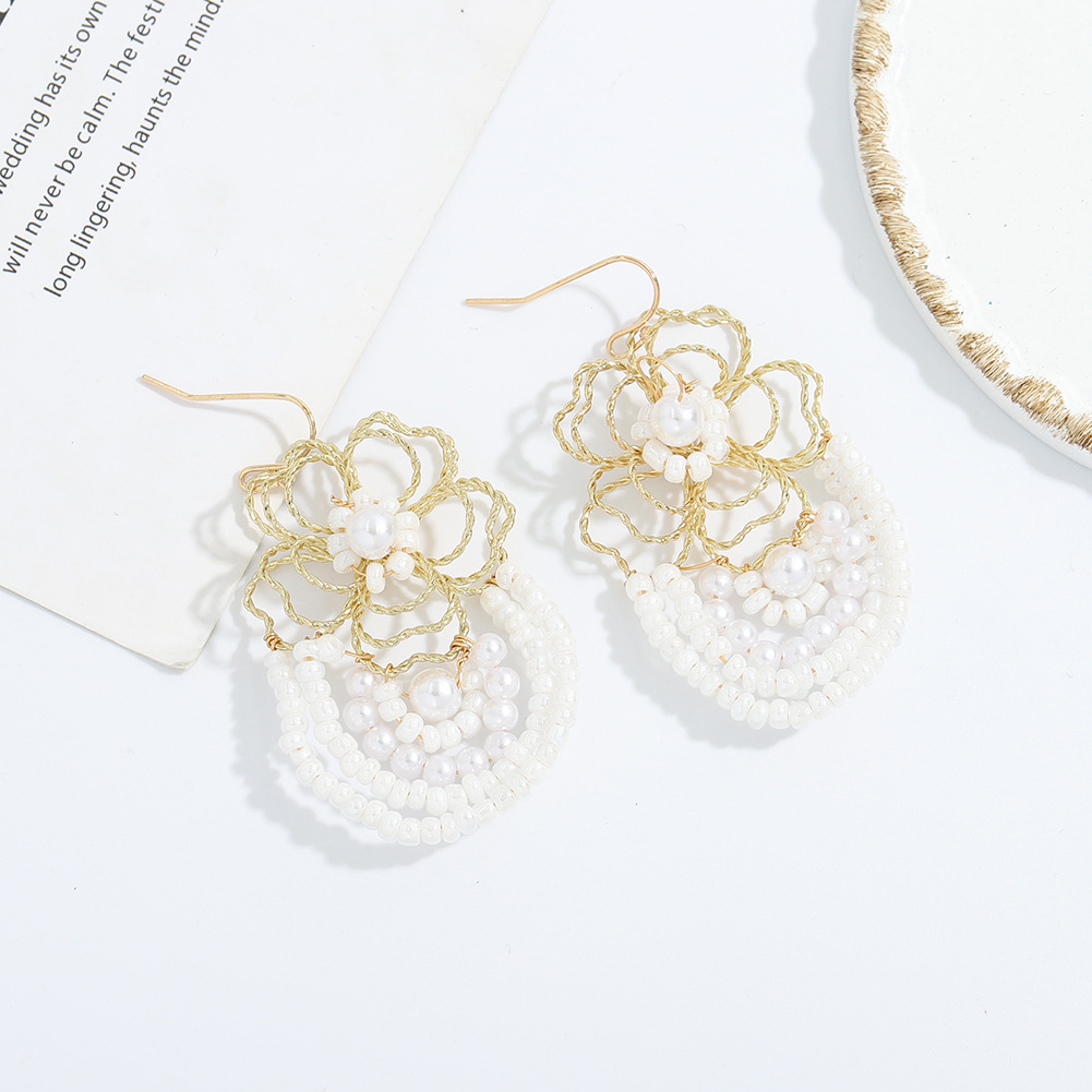 Bohemian Fashion Hand-woven Flower Earrings display picture 13