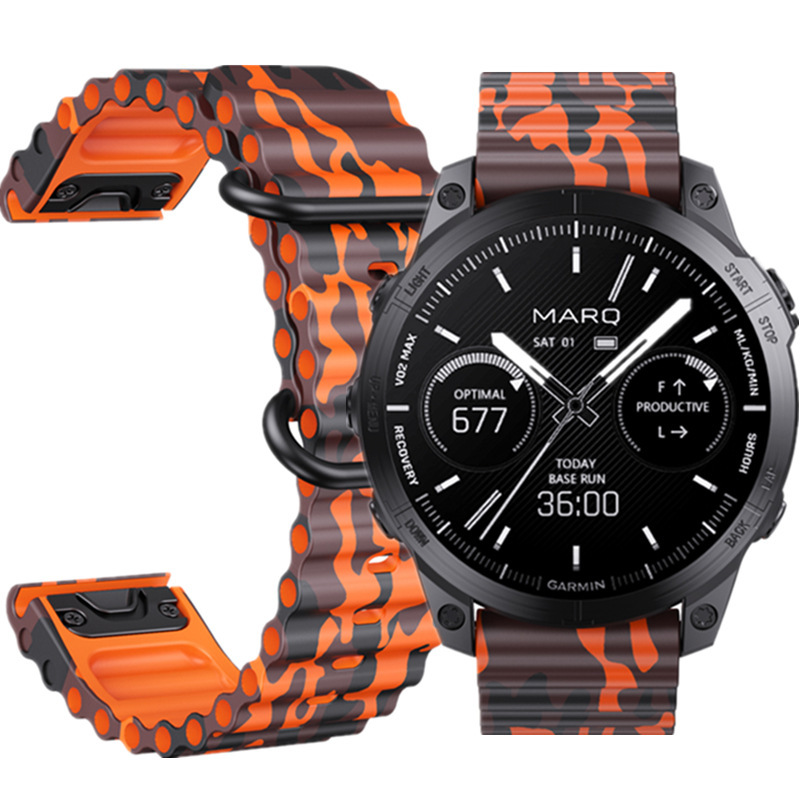 Ocean Quick-Release Silicone Watch Strap Suitable for Garmin Fenix5X/6/7/8, Garmin Instinct, and Garmin Tactix Ocean Quick-Release Silicone Watch Strap Suitable for Garmin Fenix5X/6/7/8, Garmin Instinct, and Garmin Tactix