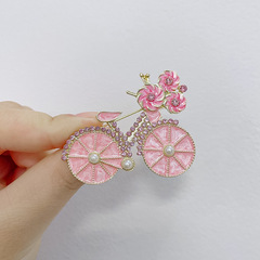 新型対外貿易自転車ブローチ工場卸売り高級感胸花欧米クロスボーダー復古ドリルピン