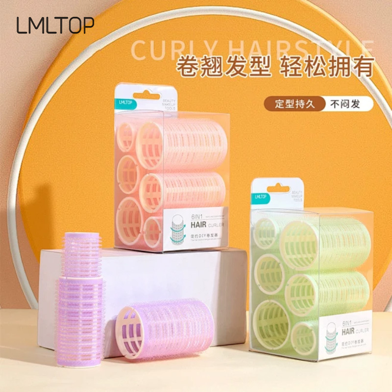Lmltop Self-Adhesive Seamless Curling Rollers for High Crown Volume, Plastic Hair Root Volumizing Curlers C201