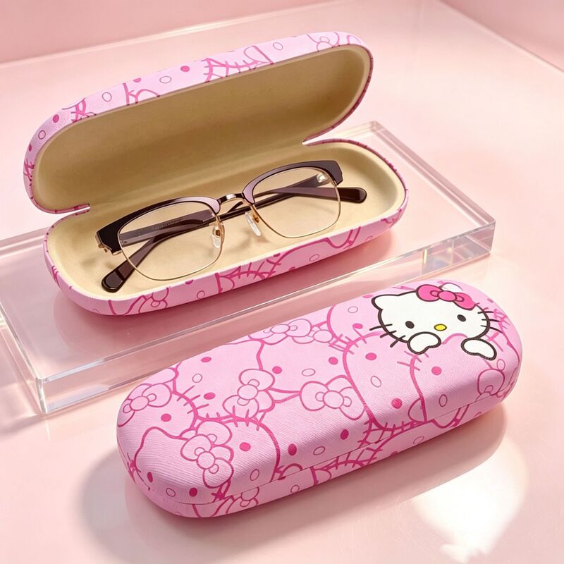 Cross-border KT glasses case suitable for students, portable glasses storage box, cartoon niche sunglasses, pressure-resistant, ins-style Cross-border KT glasses case suitable for students, portable glasses storage box, cartoon niche sunglasses, pressure-resistant, ins-style