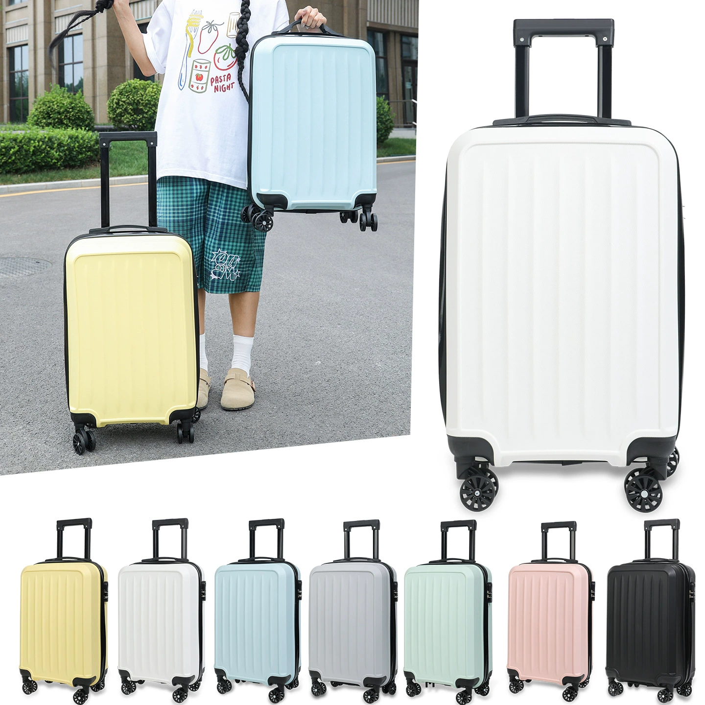 Новинка 20inch года, женский чемодан на колесиках, мужской многофункциональный чемодан, прочный и долговечный чемодан с паролем