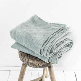 出口ins风纯亚麻床单单品秋冬纯色轻奢简约酵素水洗亚麻床单定制