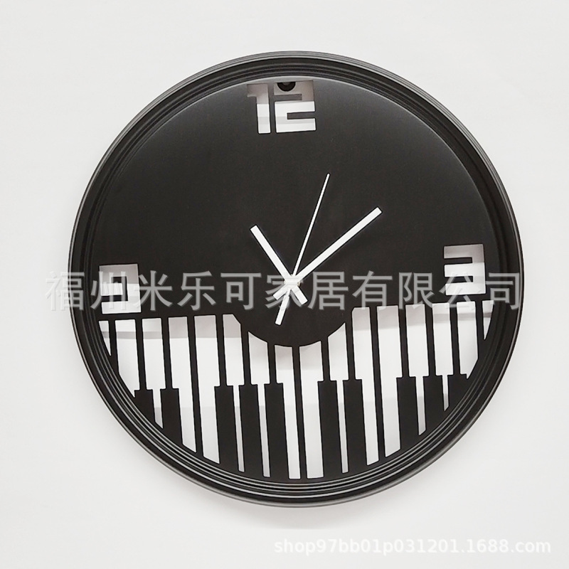创意时尚简约金属挂钟跨境热卖静音设计北欧风格客厅墙上铁艺挂钟|undefined