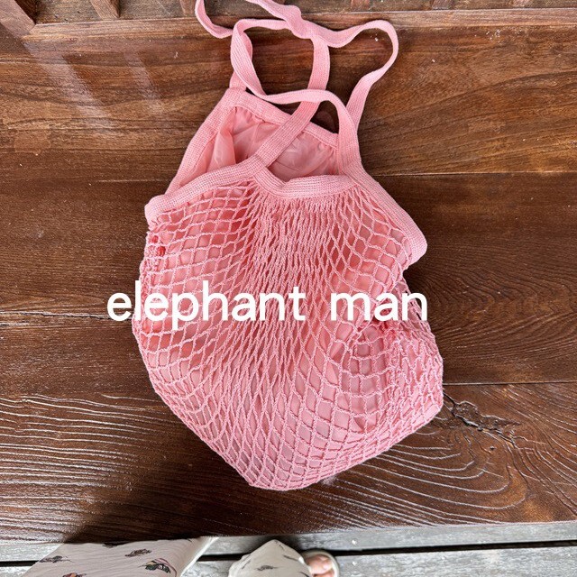 Elephant Man Shopping Net Bag with Lining, Colorful Tote Net Bag, Eco-Friendly, Strong Load-Bearing Capacity, Tote Net Bag