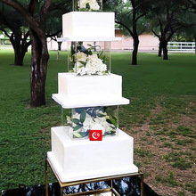 TX跨境透明方形亚克力可填充物蛋糕托婚礼婚庆宴会派对分层蛋糕架