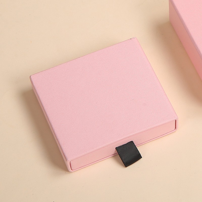 En stock cajón de joyería caja de papel Kraft color sólido pull-out joyero Stud pendientes collar anillo joyero