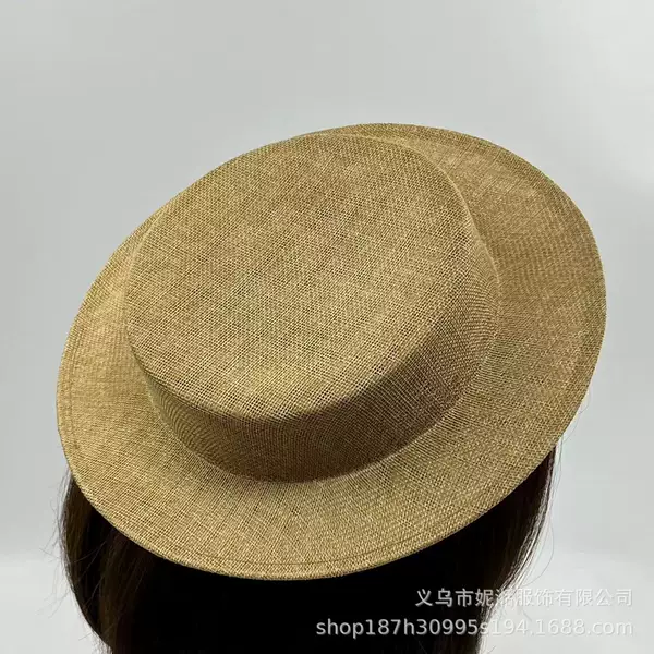 Retro British top hat lolita tea party hat embryo French cotton and linen handmade DIY material hat holder headdress accessories