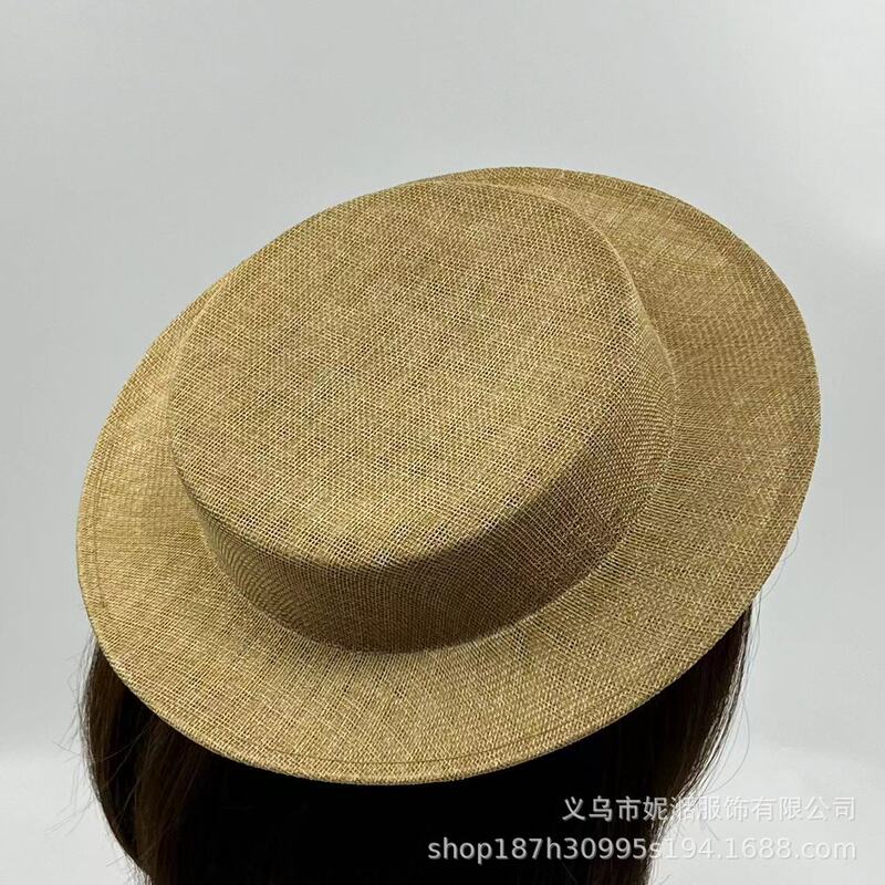 Retro British top hat lolita tea party hat embryo French cotton and linen handmade DIY material hat holder headdress accessories