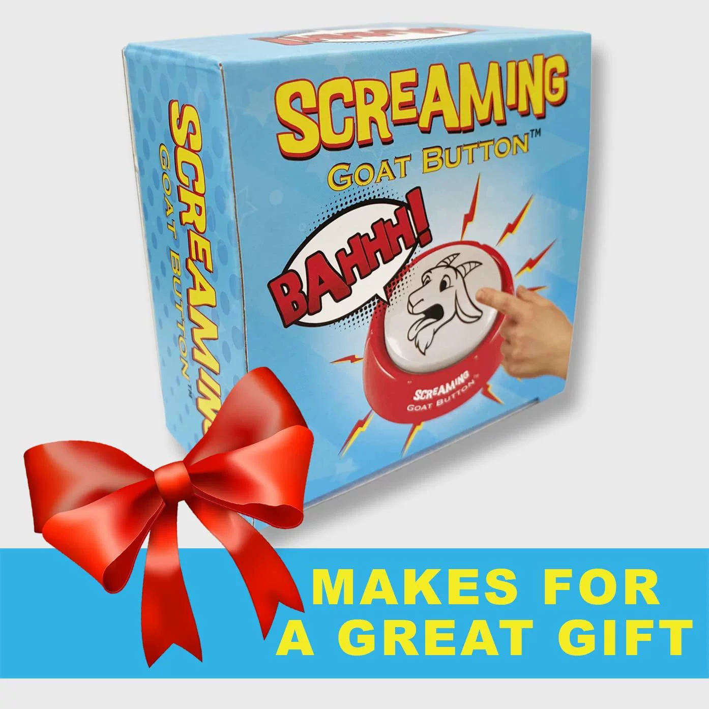 Screaming goat button men's and women's prank gifts Talking toy buttons Interest squeezing box scream Goat