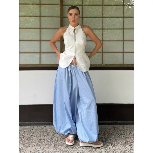 Cross-Border Pure Cotton Harem Pants European and American 2026 Spring/Summer Street Fashion Casual Lazy Wide-Leg Long Pants Loose Harem Pants